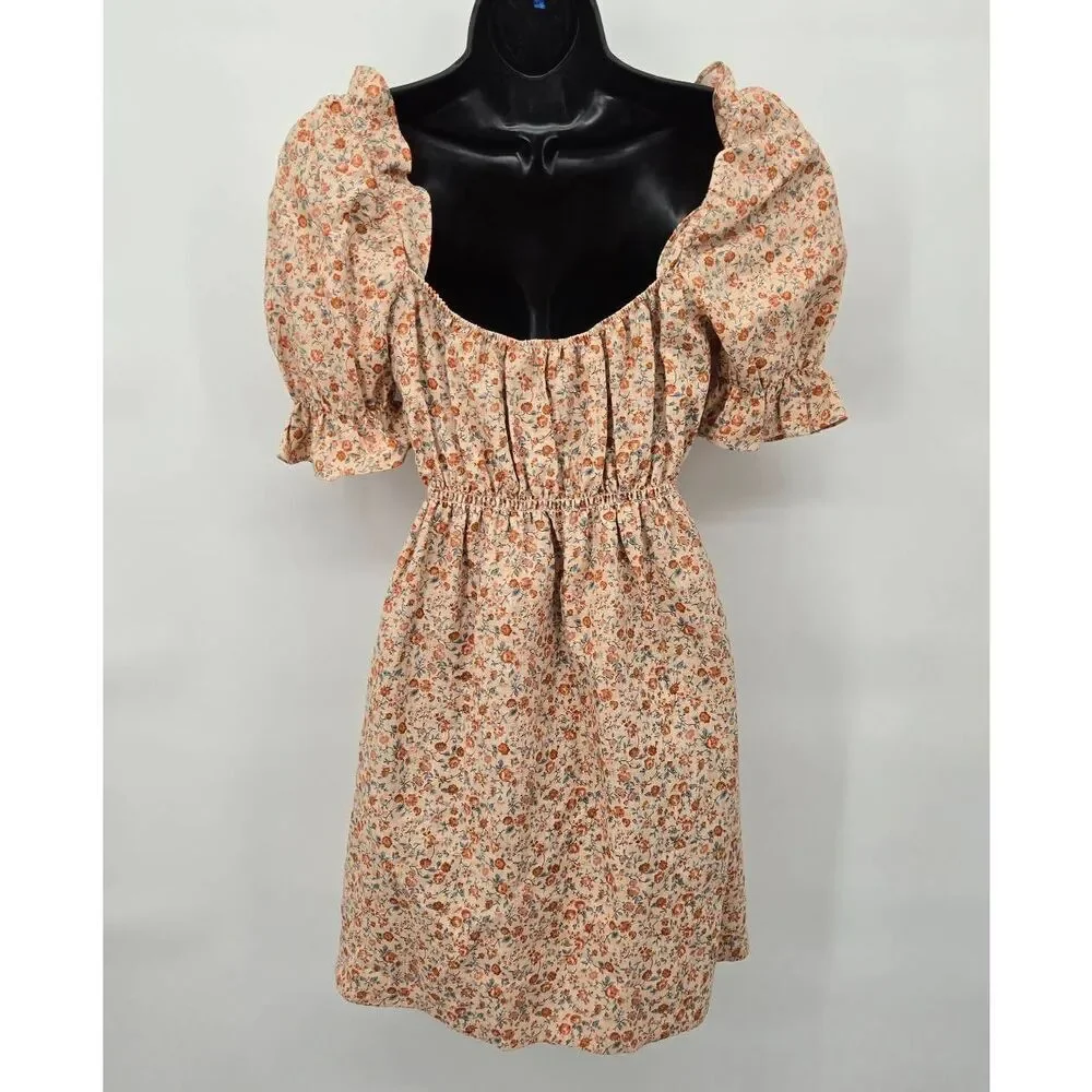 Reformation Channa Dress Size Medium Floral Babydoll Wedding Guest